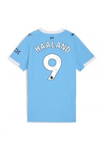 Manchester City Erling Haaland #9 Jalkapallovaatteet Naisten Kotipaita 2025-26 Lyhythihainen